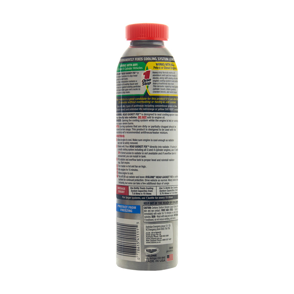 Rislone Head Gasket Fix – achterkant van de verpakking