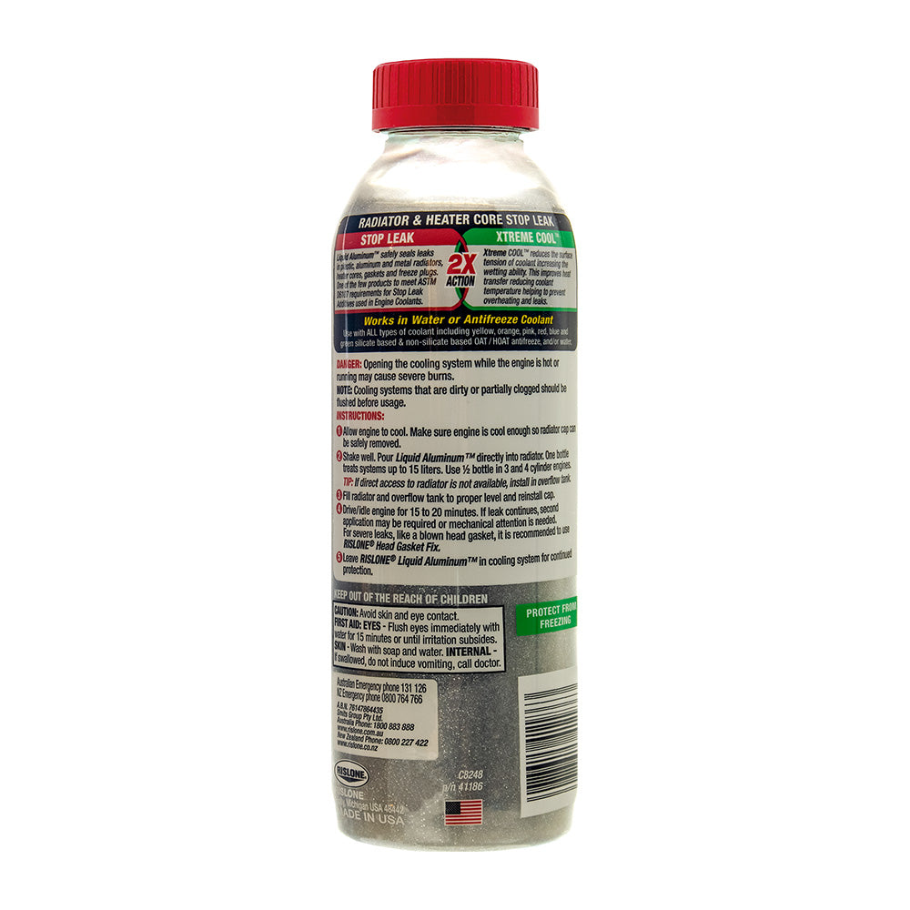 Rislone Liquid Aluminum – achterkant van de verpakking